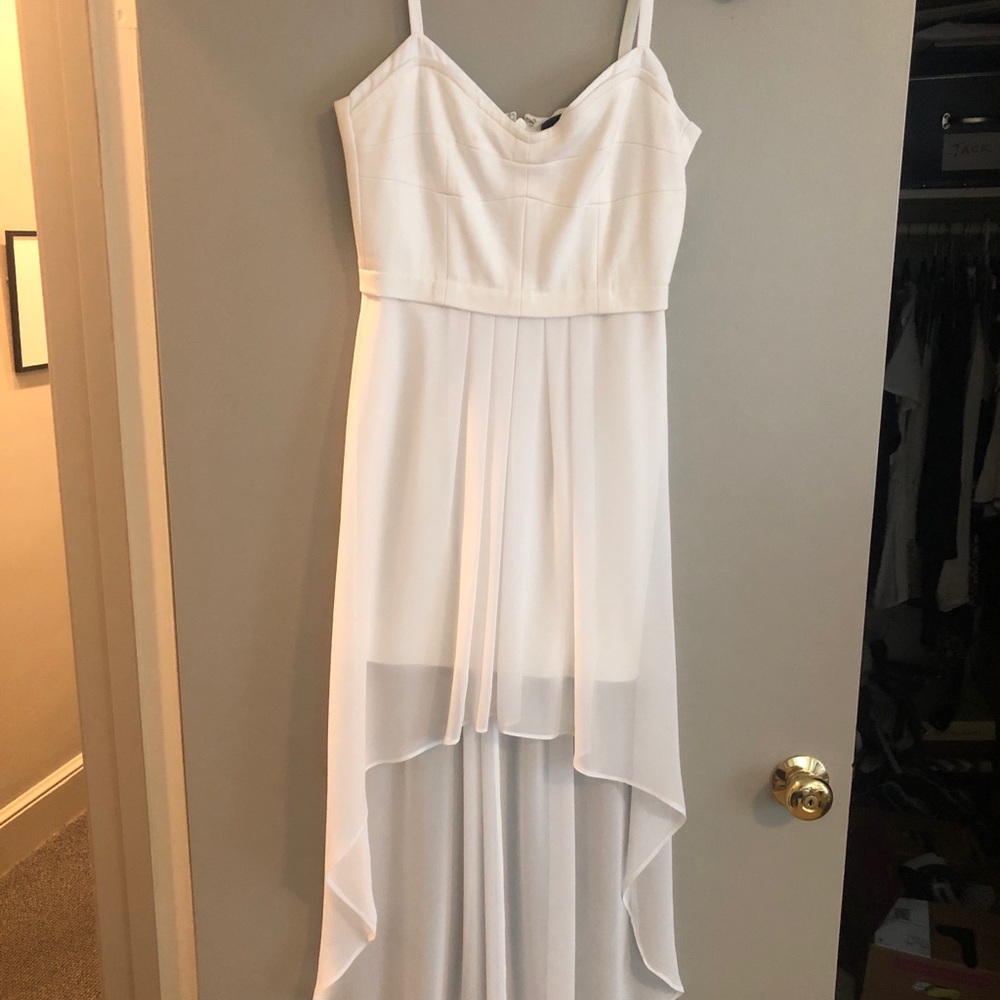 BCBG MAXAZRIA white high low dress